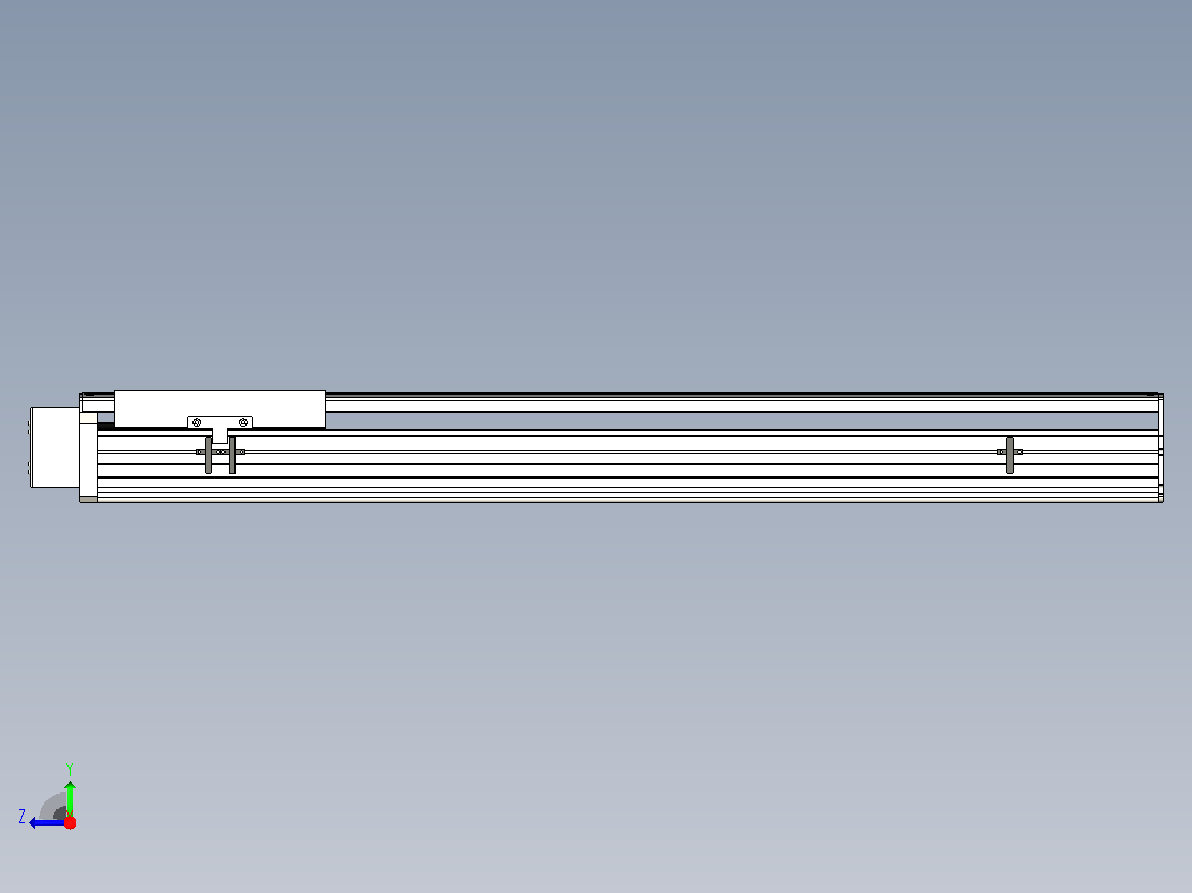 SYS22-850-BR-400W+煞車滚珠花健、支撑座、滚珠丝杠、交叉导轨、直线模组右视图
