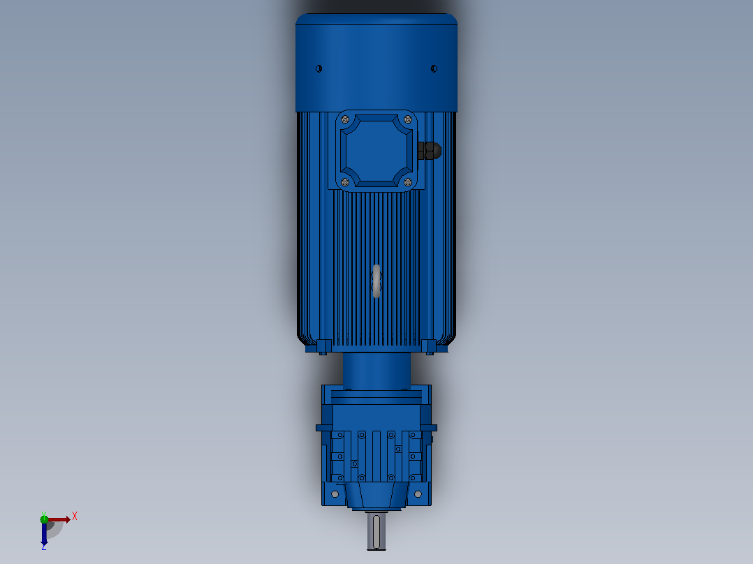 R37底脚轴伸式安装斜齿轮减速机R37-YVB3-4P-6.67-M4-270°俯视图
