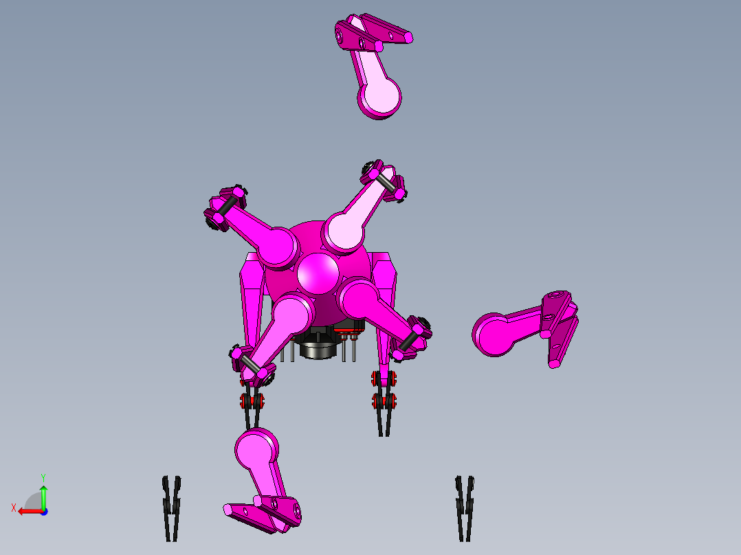 Robot Can机器人造型3D图纸 STEP格式后视图