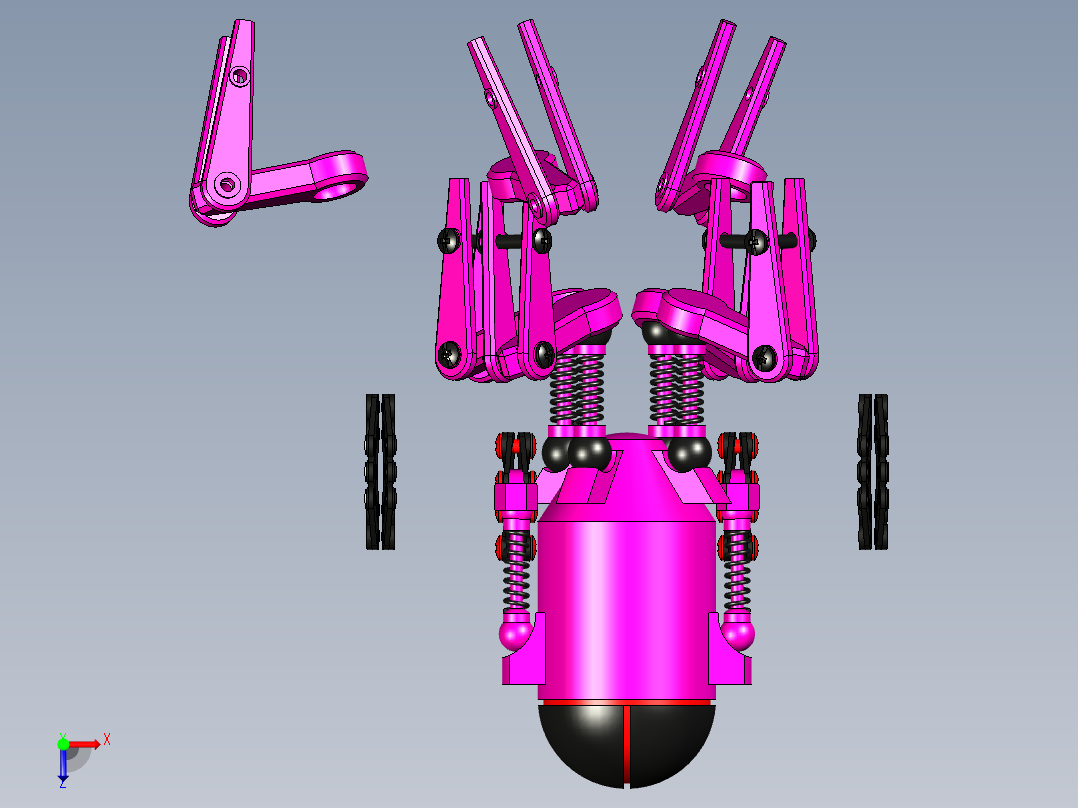 Robot Can机器人造型3D图纸 STEP格式俯视图