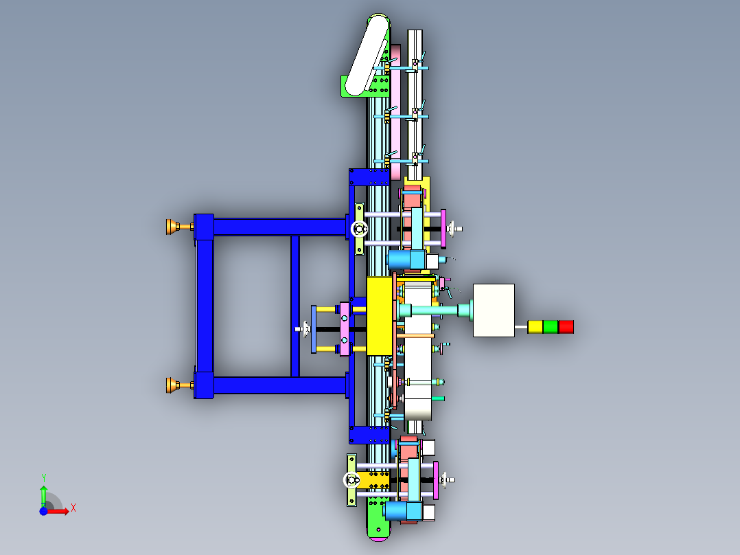 塑料瓶贴胶膜机（贴标机行业自动化设备） 3D模型前视图
