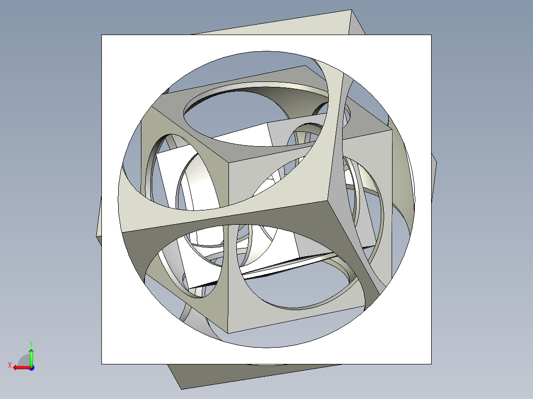 立方体模型后视图