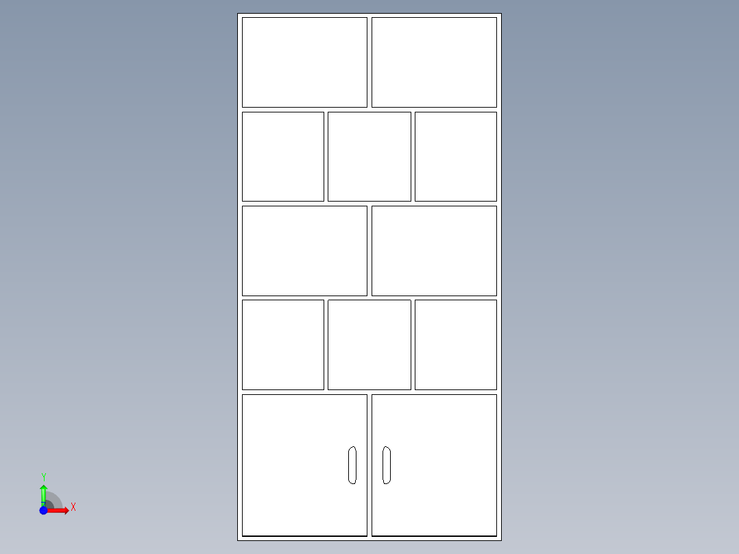 书柜(232式格局）前视图
