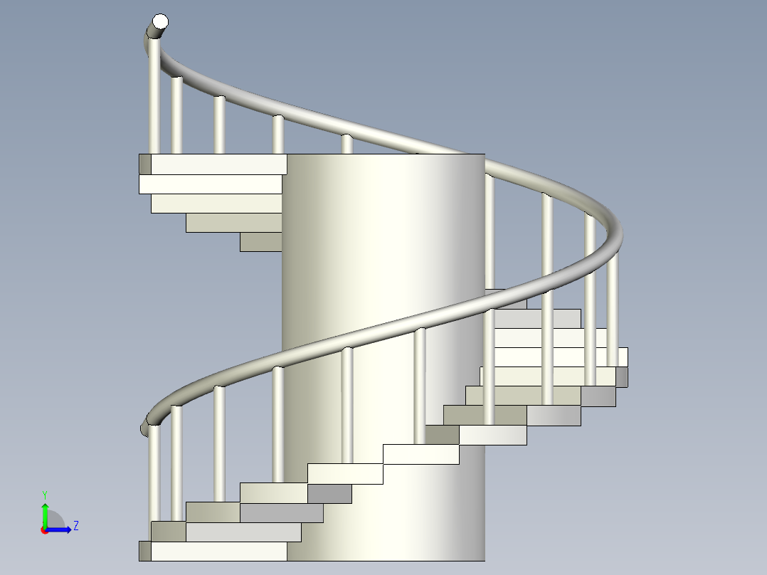 旋转楼梯效果图左视图