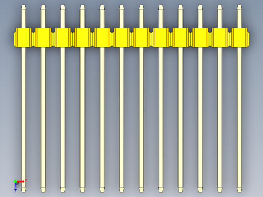 彩色公头100mil（2.54mm）系列-DS1021_yellow_2x12p_100mil_Type19_rev1.0俯视缩略图