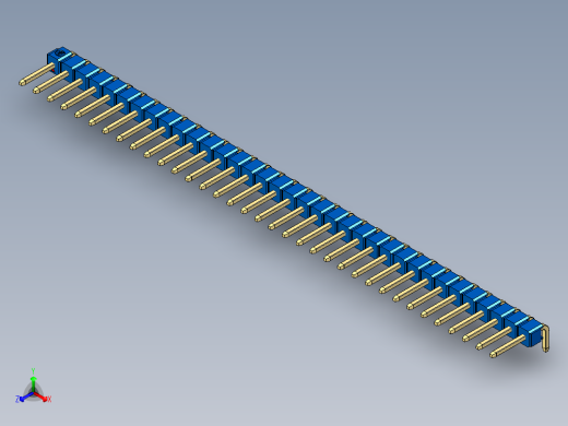 彩色公排针 100mil 2.54mm 系列-DS1022_blue_1x35p_100mil_TypeD_rev1.0正等轴测缩略图