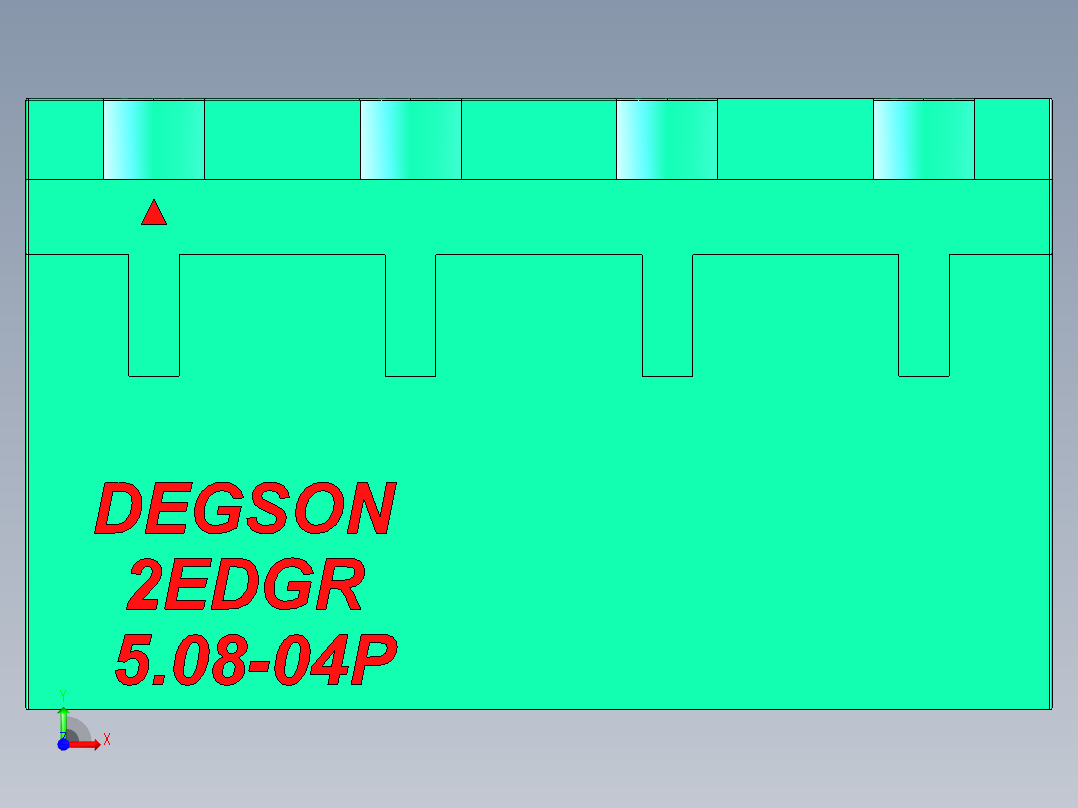 DEGSON 2EDG 系列 5.08mm 可插拔接线端子组-2EDGR-5.08-04P-14-00AH前视图