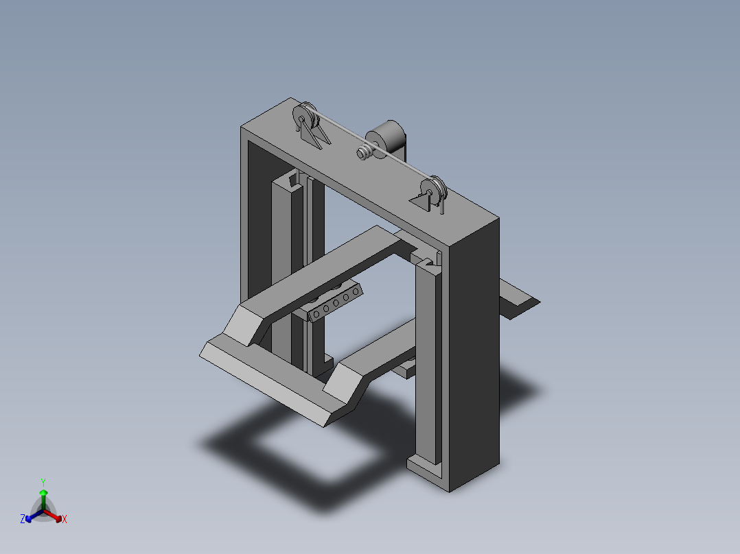 龙门架式汽车检测设备正等轴测图
