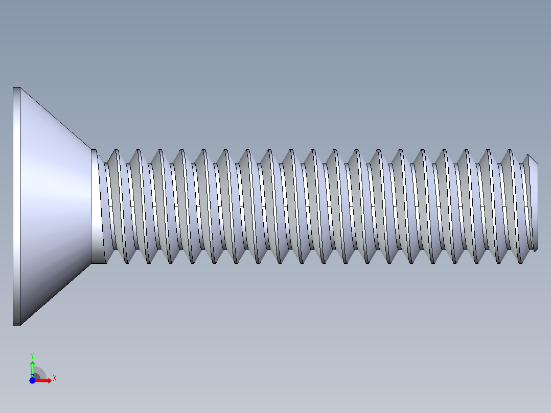 锥形内六角头螺钉-FHCS 8-32 x 0.750前视图
