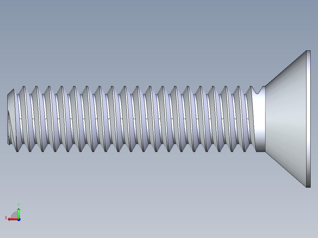 锥形内六角头螺钉-FHCS 8-32 x 0.750后视图