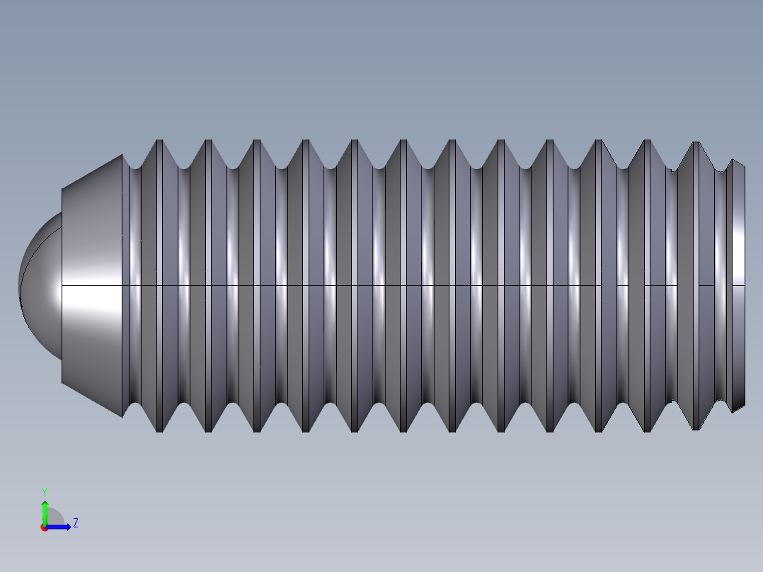 定位珠(塑膠本體)2204-3D多系列多零件图纸模型左视图