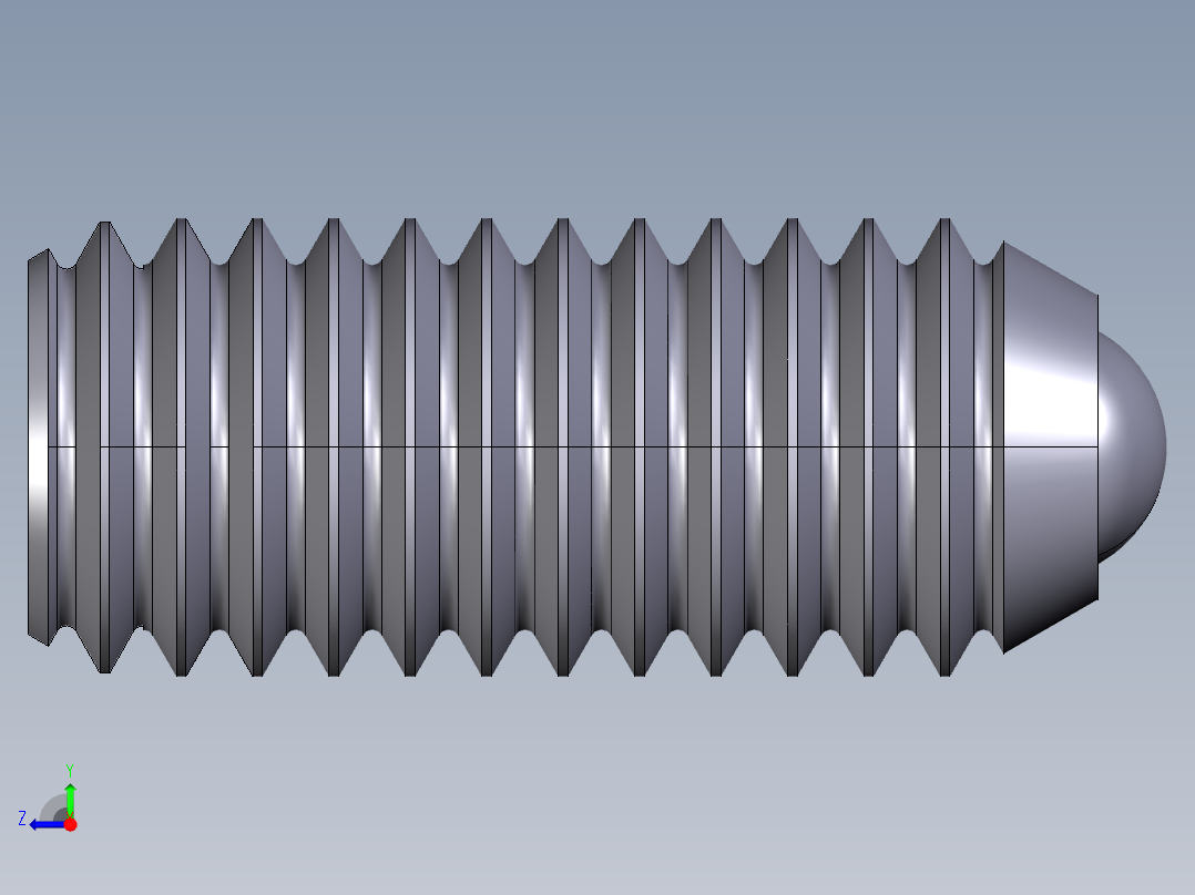 定位珠(塑膠本體)2204-3D多系列多零件图纸模型右视图