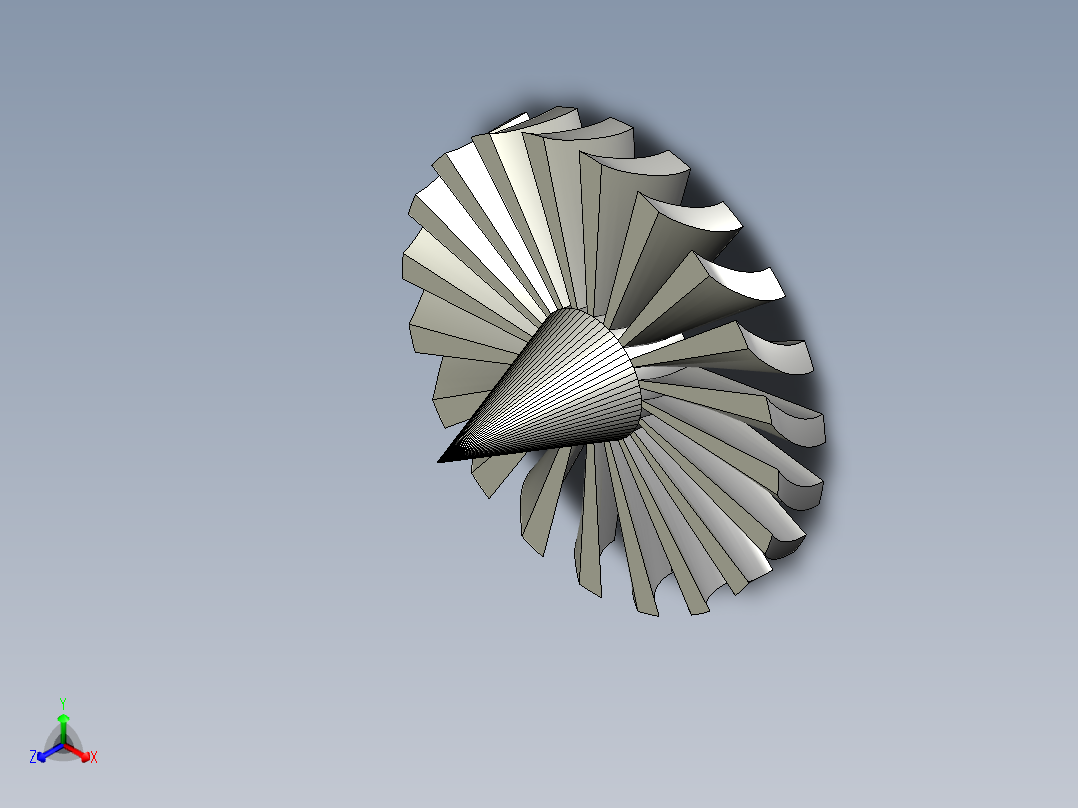 涡轮 叶片 涡扇 (34)正等轴测图