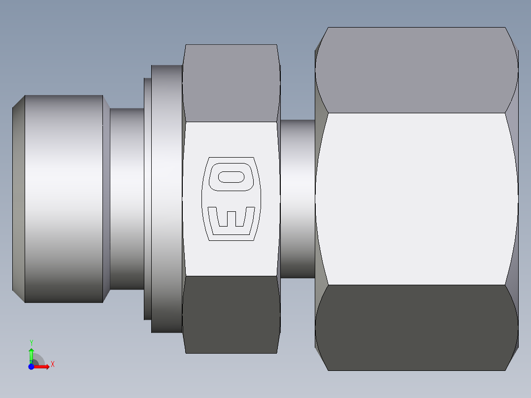 卡套式工业通用硬管接头EO_Standpipe_connector_EVGE16SREDCF前视图