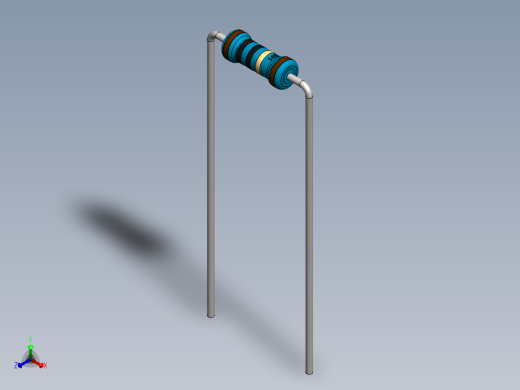 电容器 二极管 电阻器-Resistor 10 Ohm Blue正等轴测缩略图