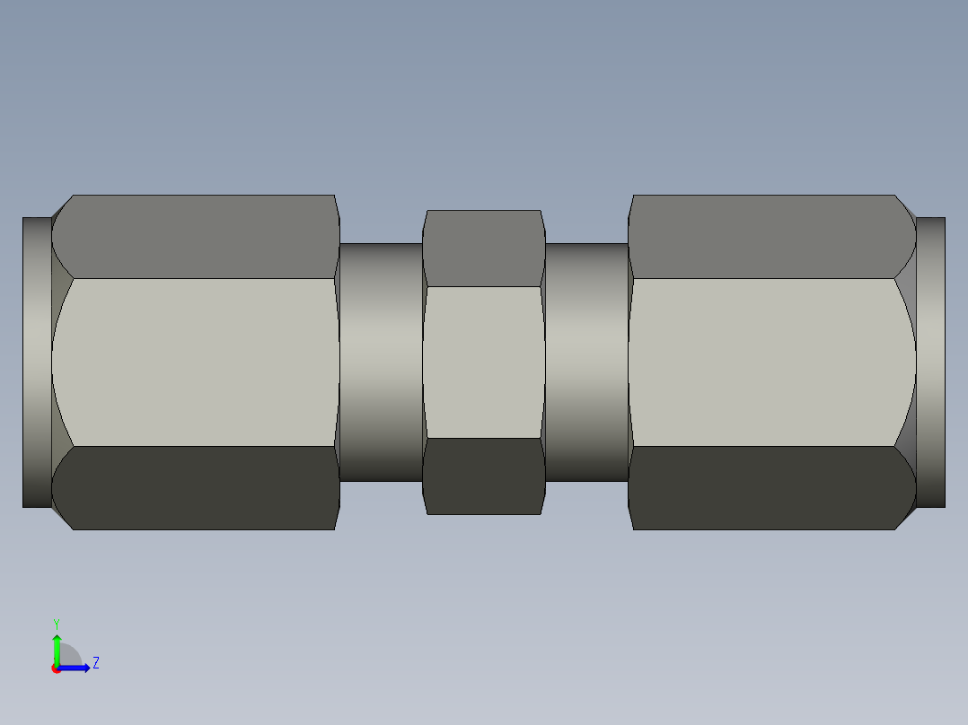 卡套式工业通用硬管接头6_hbu-s左视图