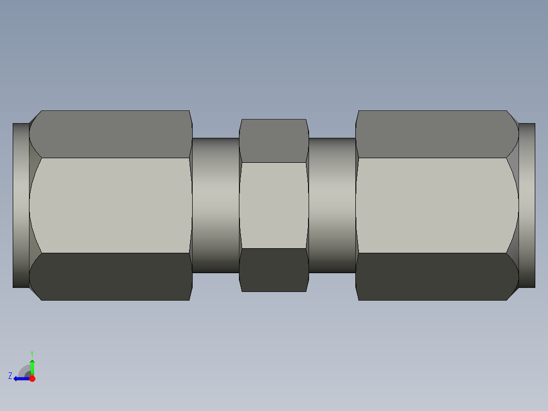 卡套式工业通用硬管接头6_hbu-s右视图