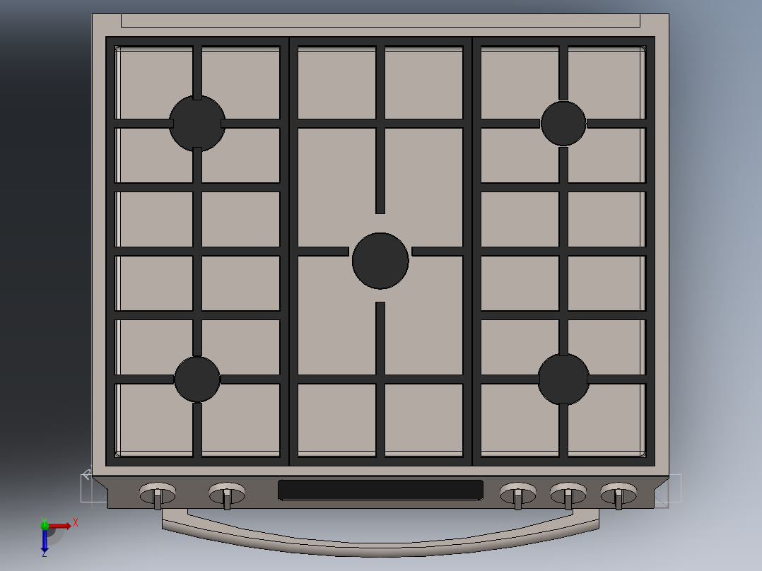 燃气灶具俯视图