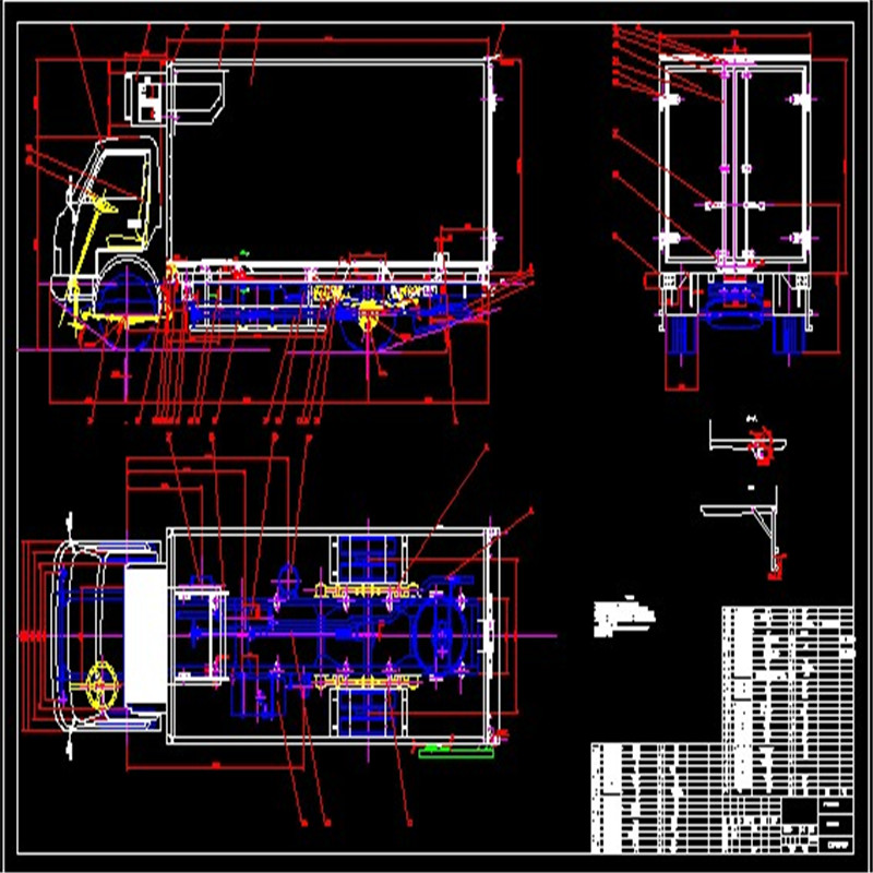 轻型冷藏车车厢CAD图纸（带说明书） 机械参考资料设计素材