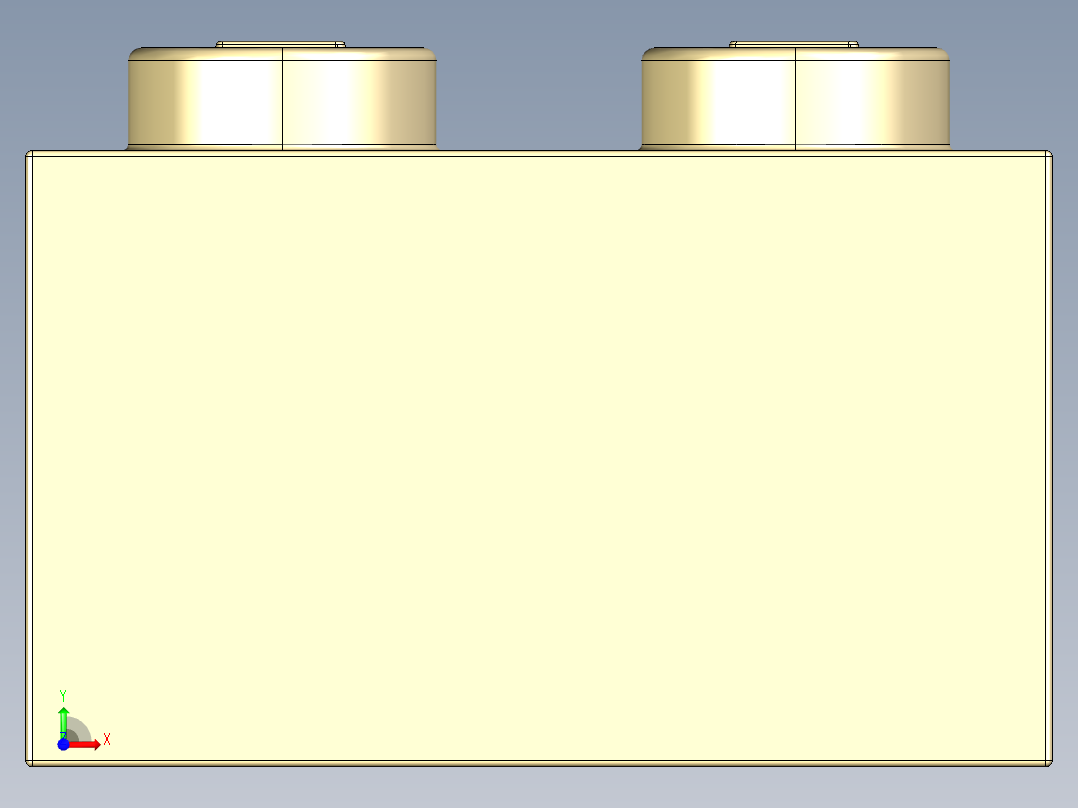 乐高套装 4421基本积木-4114306 - 3003 Brick Yellow - Tan Brick 2 x 2.STEP前视图