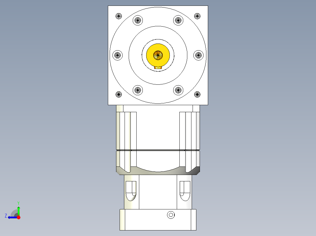 换向器PW170双轴 PGH142-L2 22-110-145-M8.stp右视图