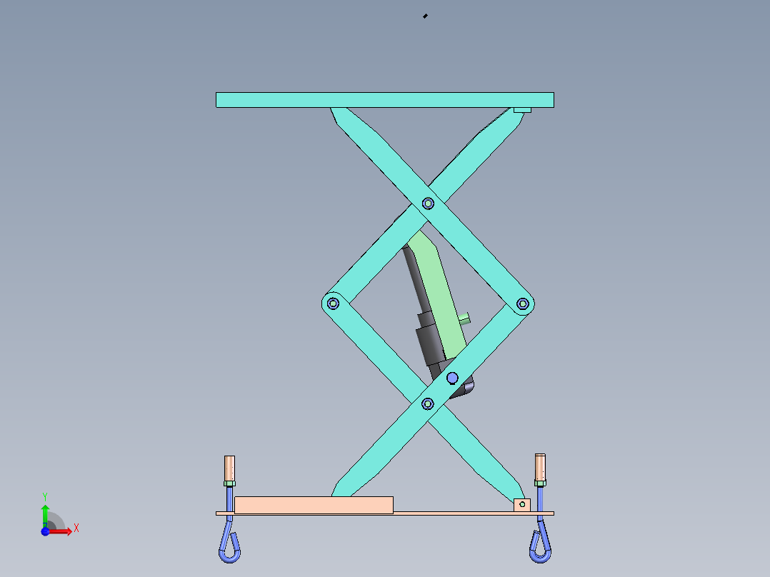 剪刀式汽车举升机结构设计前视图