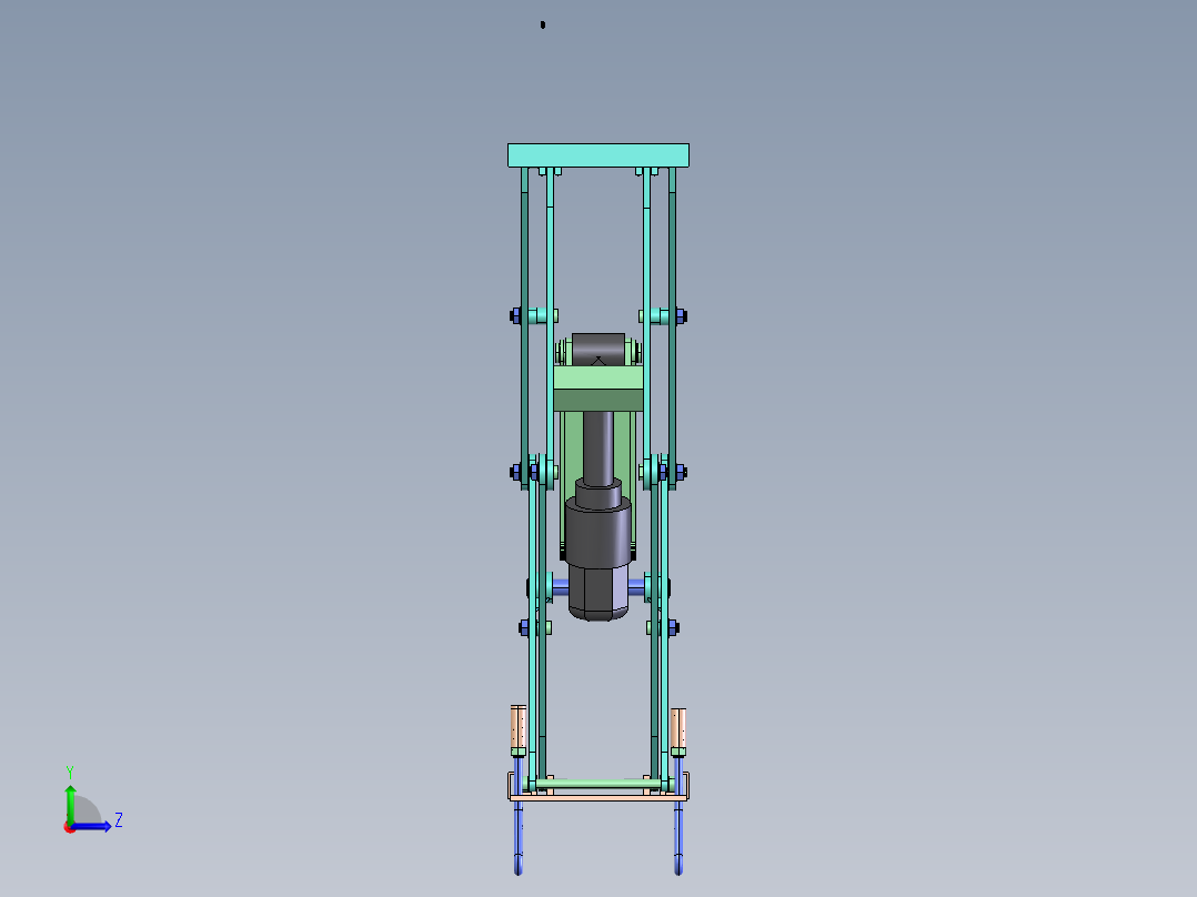 剪刀式汽车举升机结构设计左视图