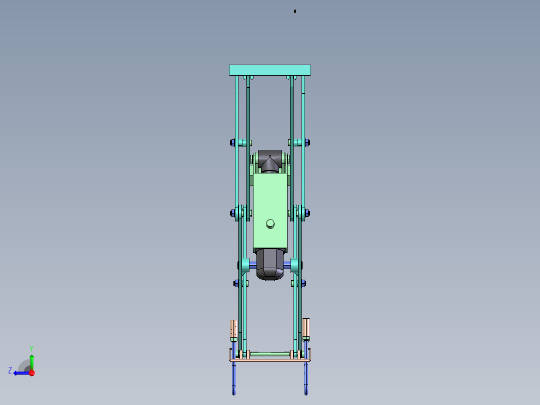 剪刀式汽车举升机结构设计右视图