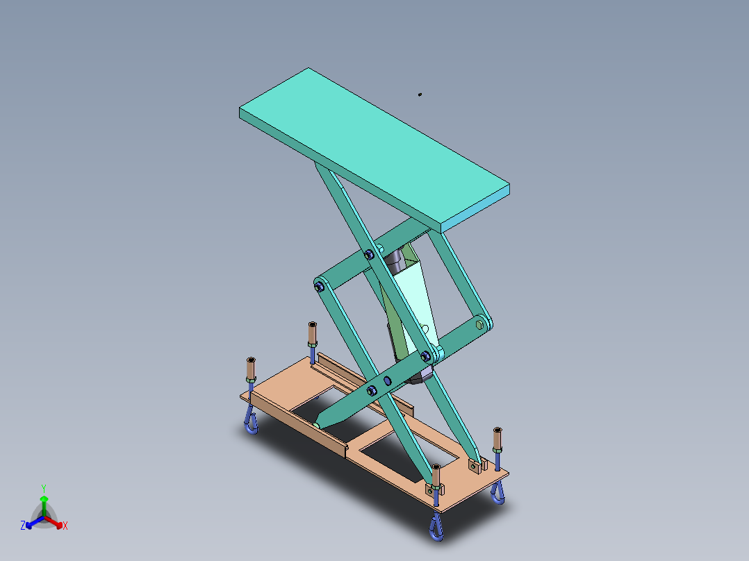 剪刀式汽车举升机结构设计正等轴测图