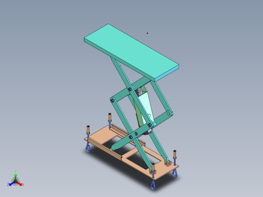 剪刀式汽车举升机结构设计正等轴测缩略图