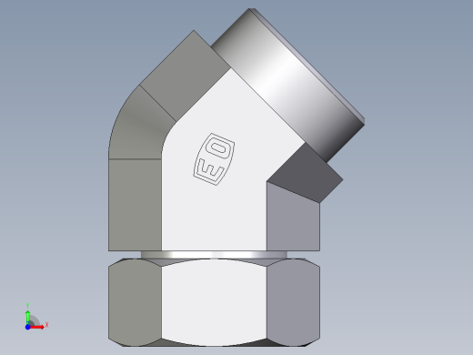卡套式工业通用硬管接头EO_Swivel_nut_45_deg_elbow_EV35LOMD71前视缩略图