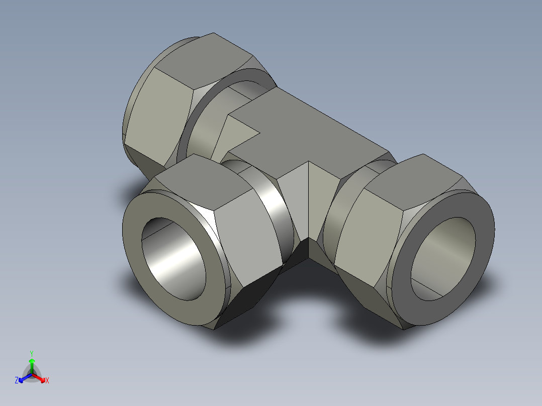 卡套式工业通用硬管接头20_jbu-s正等轴测图