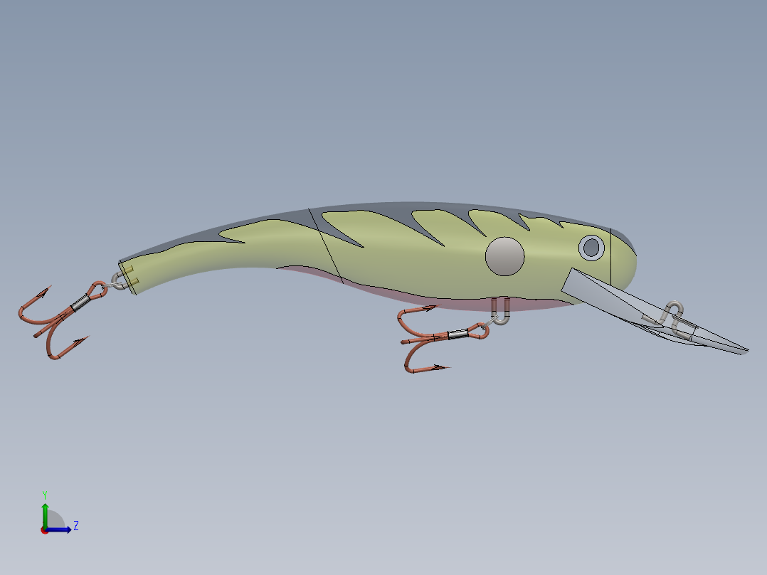 路亚假鱼饵左视图