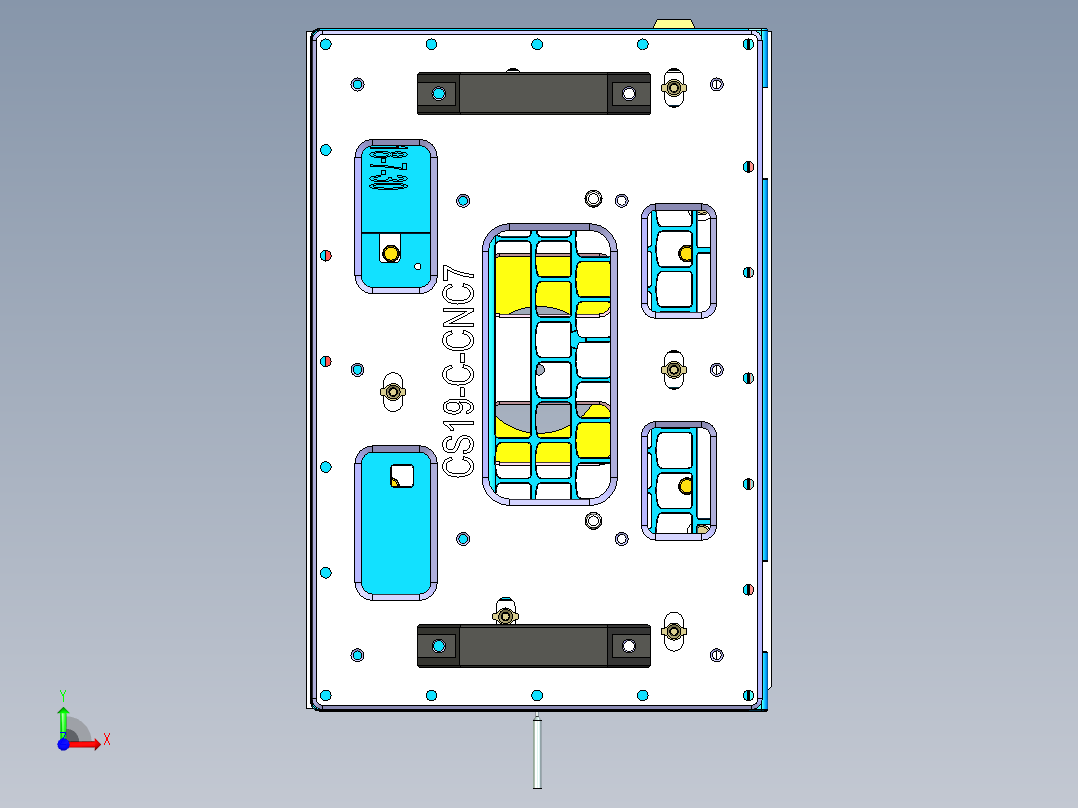 CS19-C-CNC7笔记本CNC工装夹具三维模型-180927前视图