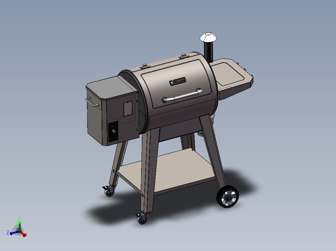 圆筒形颗粒燃料烧烤炉step