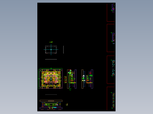 3C类电脑外壳三边侧切模具设计图