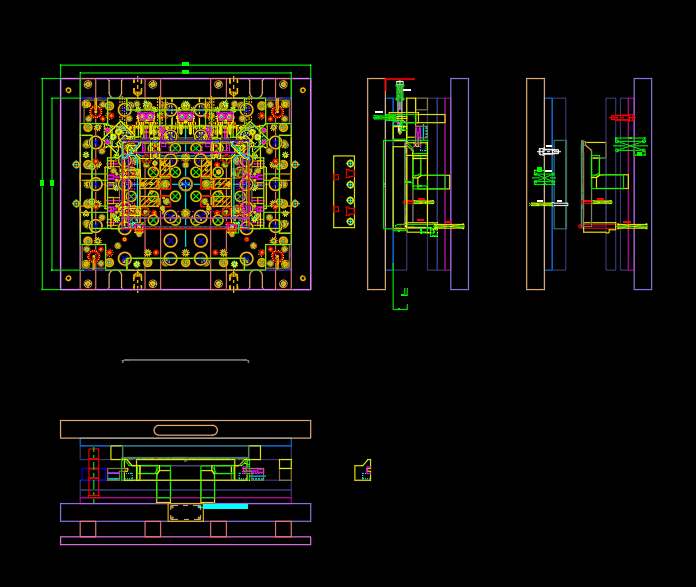 3C类电脑外壳三边侧切模具设计图