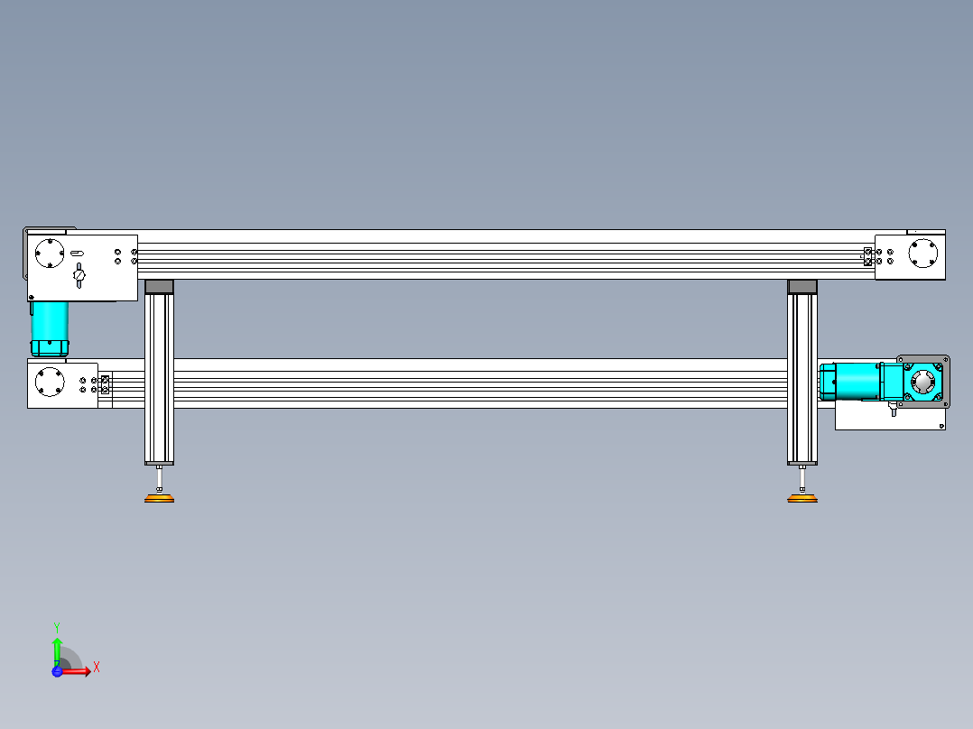 长2500-宽400-高700 双层倍速链前视图