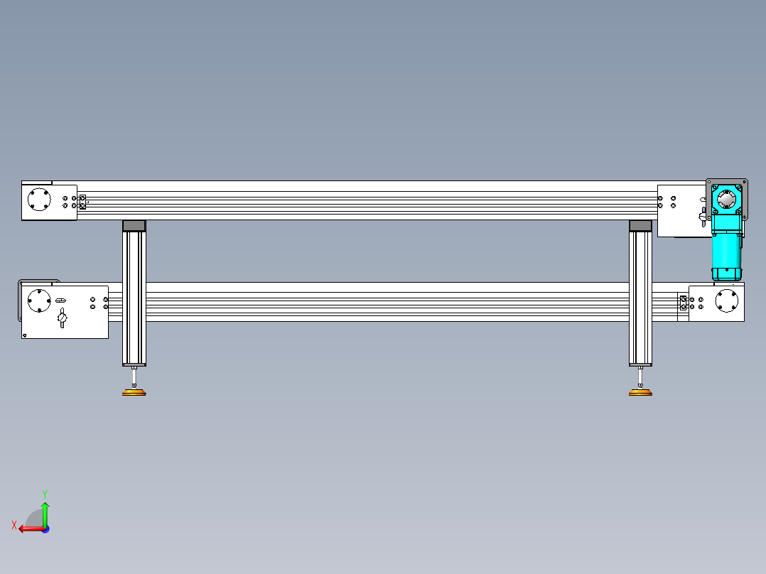 长2500-宽400-高700 双层倍速链后视图