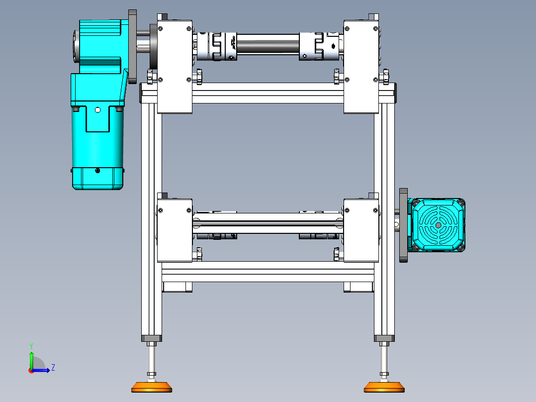 长2500-宽400-高700 双层倍速链左视图