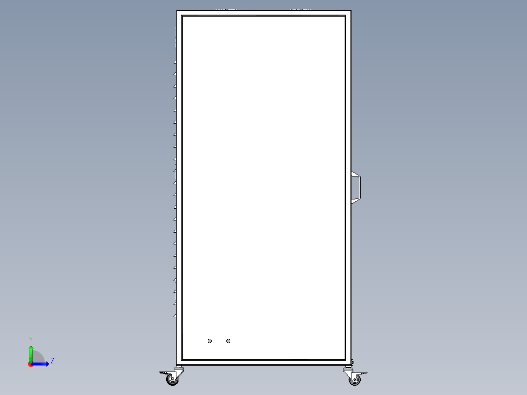 电控柜、锂电池测试机柜左视图