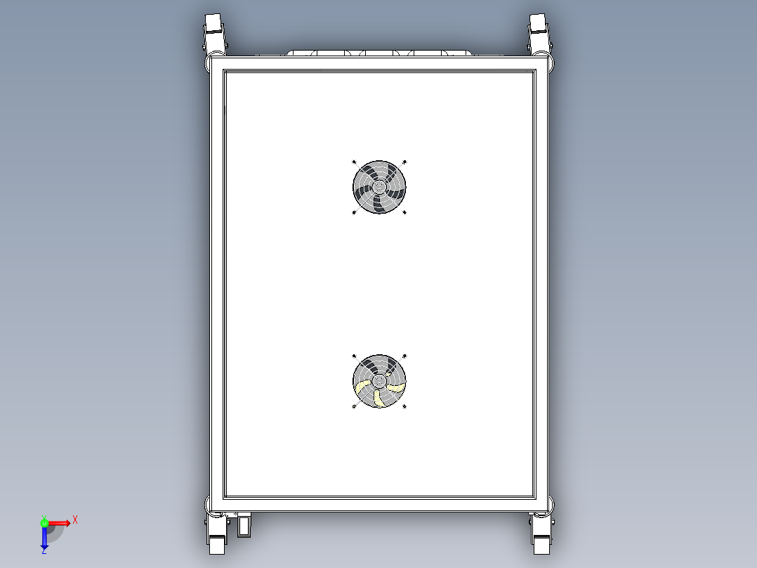 电控柜、锂电池测试机柜俯视图