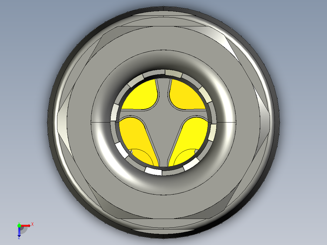 M8传感插连接器直型公插4芯俯视图