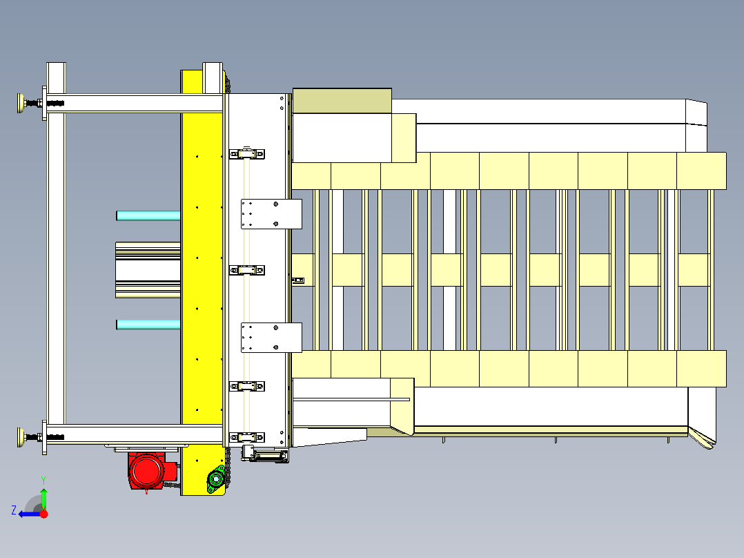 ST-500 多层存储周转架右视图