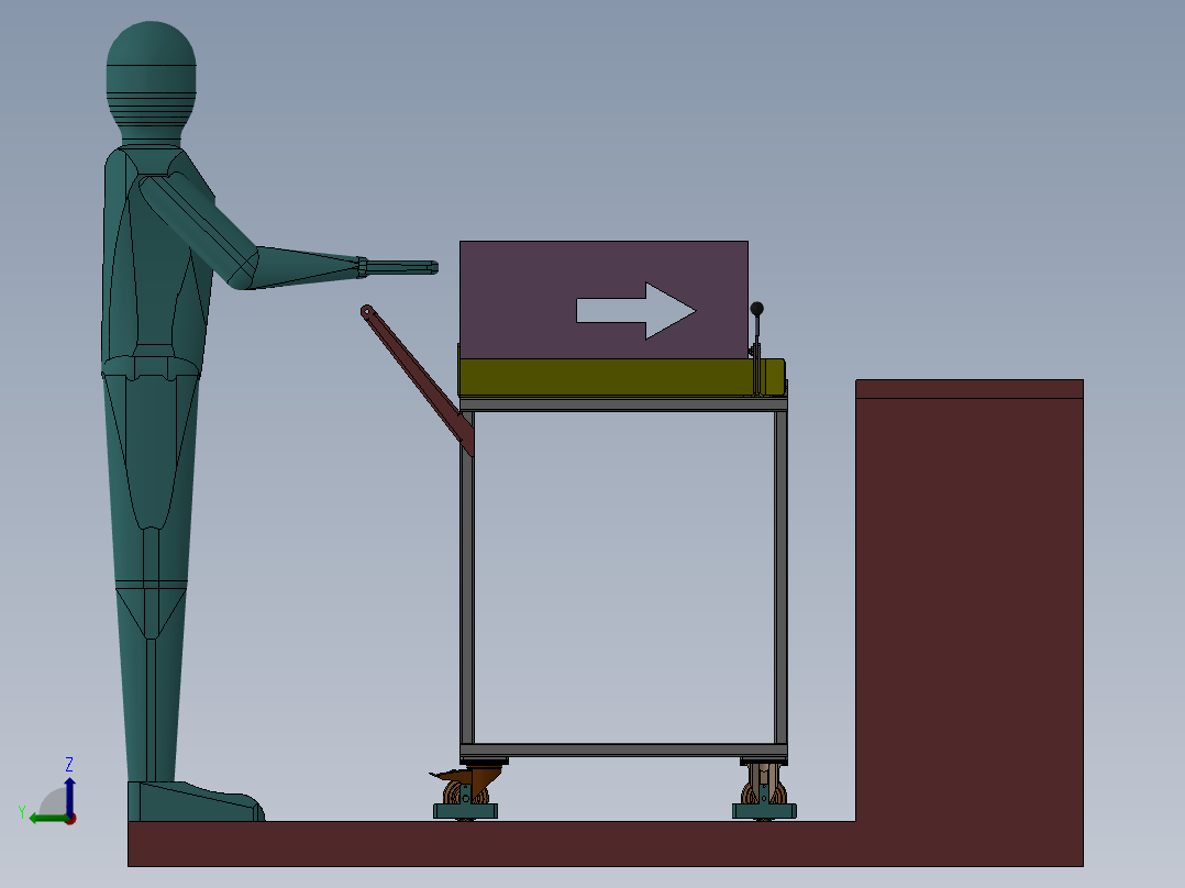 推车篮子后视图