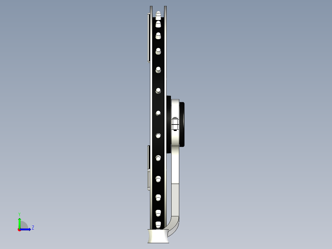 顶置阀用链条操纵轮左视图