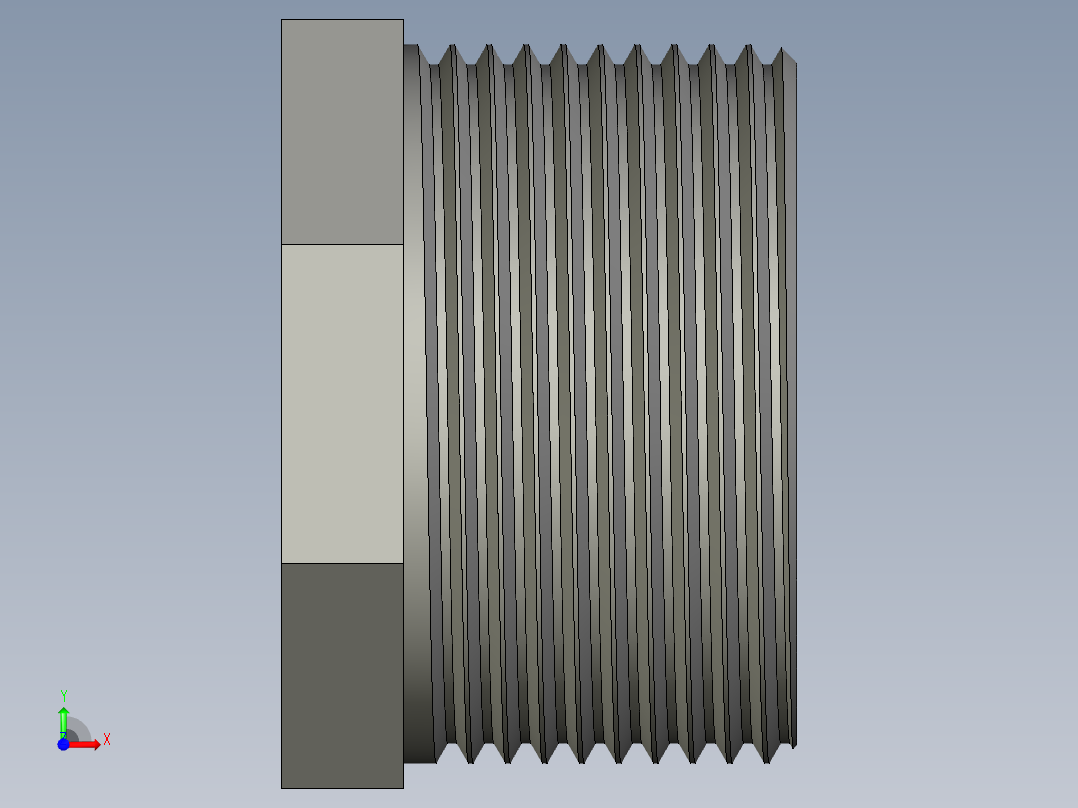 螺纹管转接头-内外丝异径 DN32-DN25前视图