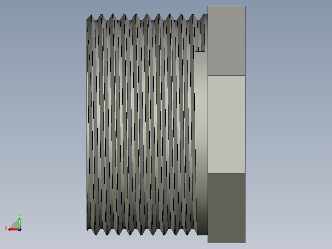 螺纹管转接头-内外丝异径 DN32-DN25后视图