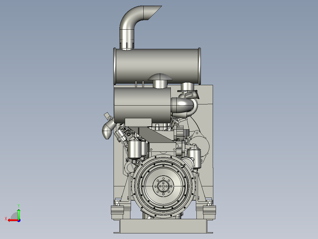 康明斯发动机70KW后视图