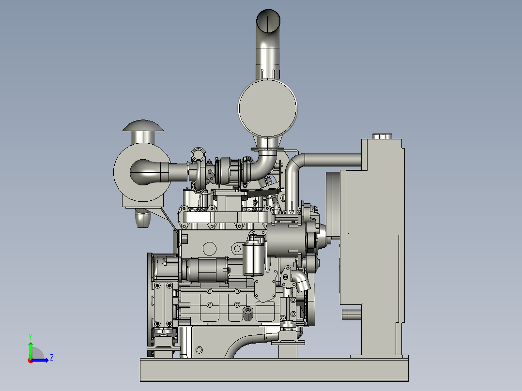康明斯发动机70KW左视图